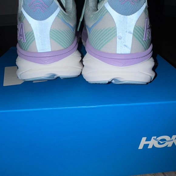 HOKA Clifton 9 Running Sneaker Sunlit Ocean Lilac Comfort Women's Size 12 Wide - Picture 6 of 12